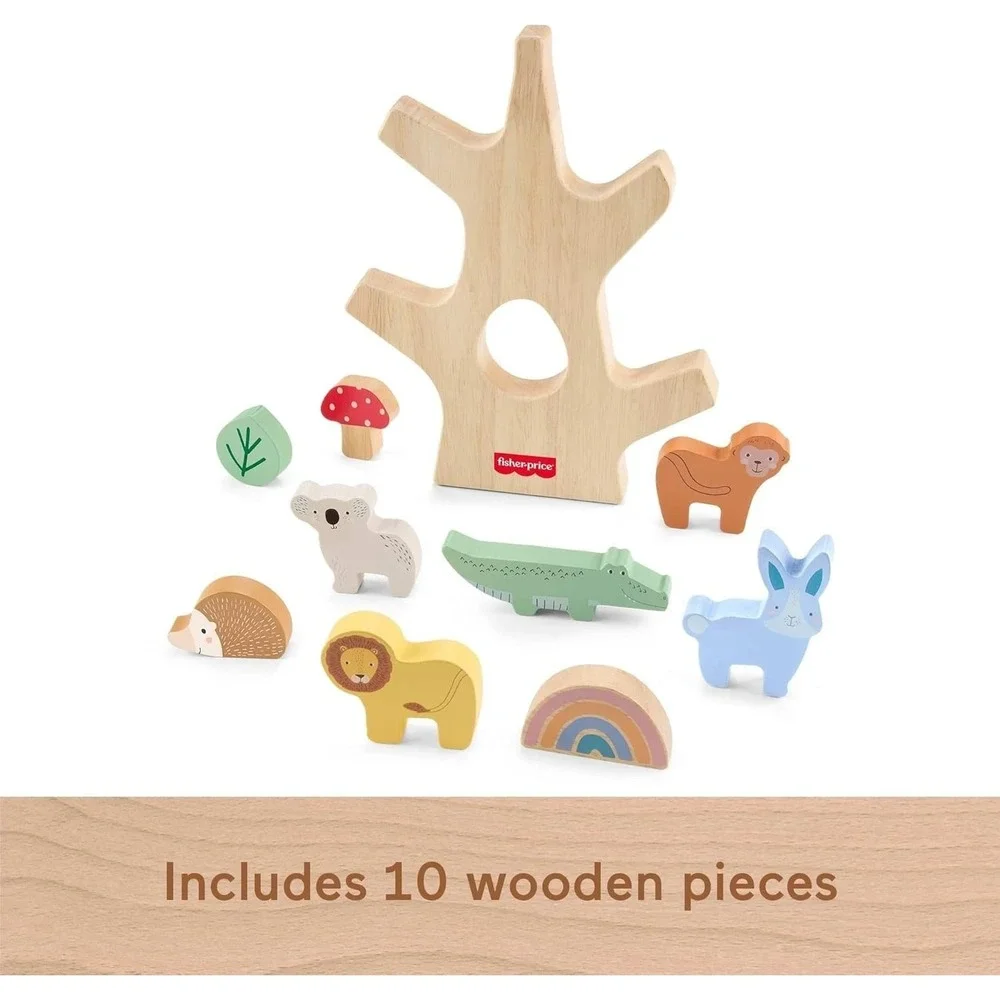 Fisher-Price Wooden Balance‎ Tree Toddler Toy 10pc Coordination NEW